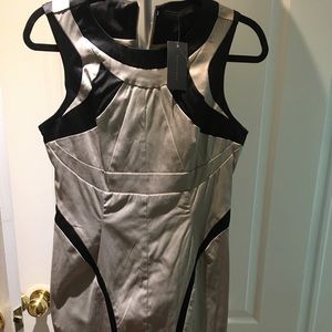 Satin finish champagne gold eve dress